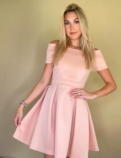 Fernando Wong Light Pink Size 4 Flare Midi Pageant A-line Dress on Queenly