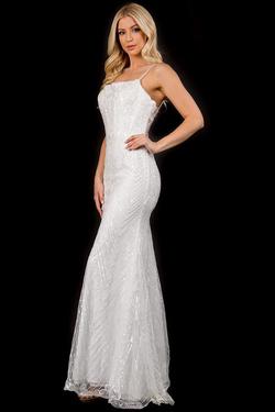 Style 3169 Nina Canacci White Size 4 Sheer Prom A-line Dress on Queenly