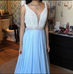 Sherri Hill Light Blue Size 0 Tulle Pageant A-line Dress on Queenly