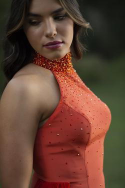 Gaspar Cruz Orange Size 4 Cut Out Prom Train Dress on Queenly