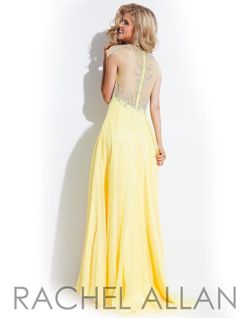 Style 6860 Rachel Allan Orange Size 2 Sheer Floor Length Tall Height A-line Dress on Queenly