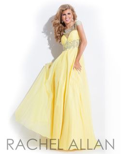Style 6860 Rachel Allan Orange Size 2 Tulle Sheer A-line Dress on Queenly