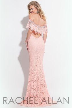 Style 2019 Rachel Allan Pink Size 6 Wedding Guest Lace Mermaid Dress on Queenly