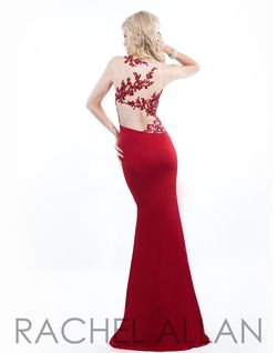 Style 6817 Rachel Allan Red Size 0 Jersey Black Tie Prom Mermaid Dress on Queenly