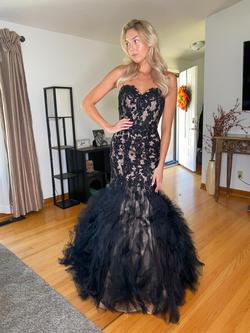 Mori Lee Black Size 4 Tall Height Mermaid Dress on Queenly