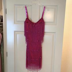 Mac Duggal Pink Size 2 Fringe Midi Cocktail Dress on Queenly