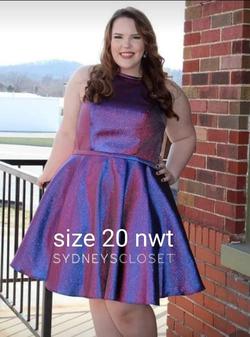 Sydneys Closet Purple Size 20 Shiny Homecoming Cocktail Dress on Queenly
