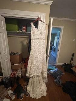 Maggie Sottero White Size 8 Keyhole Flare Mermaid Dress on Queenly