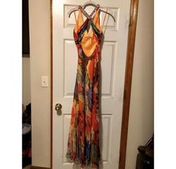 Faviana Multicolor Size 2 Jewelled Orange Cut Out Straight Dress on Queenly