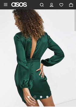 ASOS Green Size 2 Euphoria Satin Cocktail Dress on Queenly