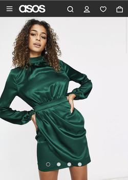 ASOS Green Size 2 Euphoria Satin Cocktail Dress on Queenly