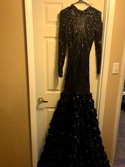 custom Black Size 4 Sheer Prom Ball gown on Queenly
