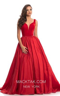 Johnathan Kayne Red Size 4 Velvet Prom Train Dress on Queenly