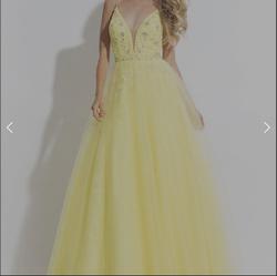 Rachel Allan Yellow Size 4 Jewelled Ball gown on Queenly