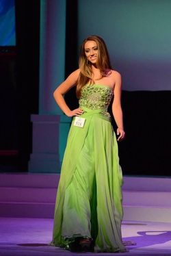 Sherri Hill Green Size 2 Tulle A-line Dress on Queenly