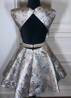 Sherri Hill Gold Size 4 Jewelled Fun Fashion Sequined A-line Dress on Queenly
