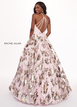 Style 6581 Rachel Allan Pink Size 14 Prom Halter Ball gown on Queenly