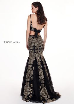 Style 6560 Rachel Allan Black Size 4 Lace Tall Height Prom Mermaid Dress on Queenly