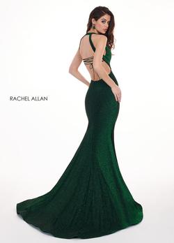 Style 6595 Rachel Allan Green Size 4 Tall Height Train Prom Mermaid Dress on Queenly
