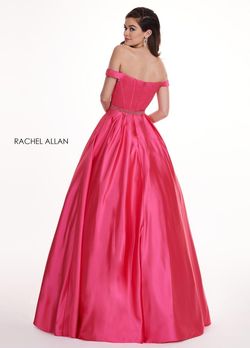 Style 6440 Rachel Allan Hot Pink Size 6 Jersey Tall Height Prom Ball gown on Queenly
