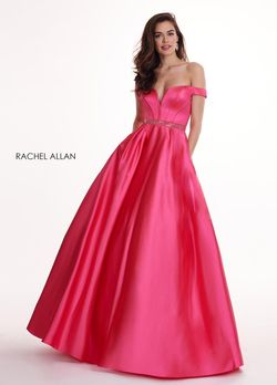 Style 6440 Rachel Allan Pink Size 6 Satin Silk Ball gown on Queenly