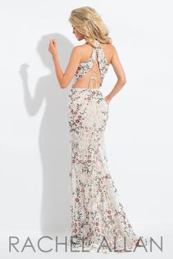 Style 6091 Rachel Allan White Size 2 Tall Height Corset Prom Side slit Dress on Queenly