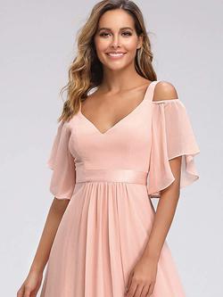 Ever-Pretty Pink Size 18 Military Bridesmaid A-line Dress on Queenly