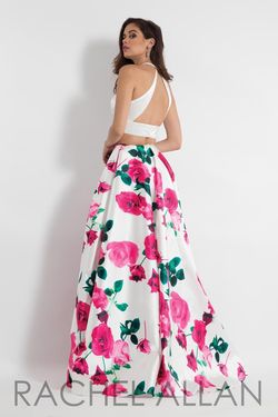 Style 6028 Rachel Allan Multicolor Size 10 Hot Pink Floor Length Silk A-line Dress on Queenly