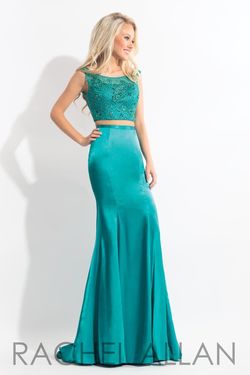Style 6070 Rachel Allan Green Size 0 Tall Height Satin Pageant Floor Length Mermaid Dress on Queenly