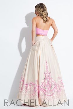 Style 7519 Rachel Allan Light Pink Size 6 Tall Height Silk Ball gown on Queenly
