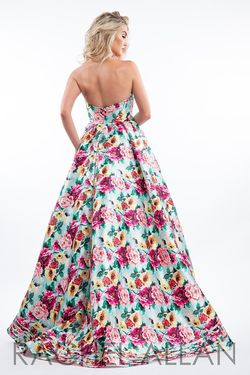 Style 7527 Rachel Allan Green Size 14 Floral Tall Height Ball gown on Queenly