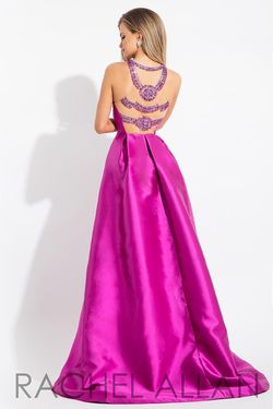 Style 7556 Rachel Allan Purple Size 0 Floor Length Fun Fashion Silk Jumpsuit Dress on Queenly