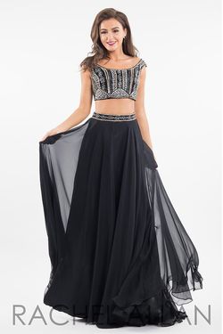 Style 7589 Rachel Allan Black Size 0 Prom A-line Dress on Queenly