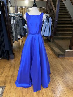 Style 1428 Alyce Designs Blue Size 8 Tall Height A-line Dress on Queenly