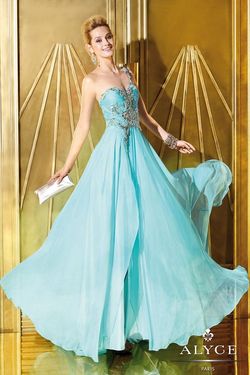 Style 6278 Alyce Designs Blue Size 14 $300 Floor Length A-line Dress on Queenly