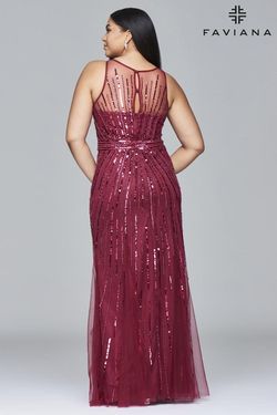 Style 9382 Faviana Red Size 24 Burgundy Tall Height Mermaid Dress on Queenly