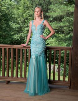 Style 8070 Vienna Blue Size 6 Tall Height Mermaid Dress on Queenly