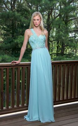 Style 8189 Vienna Blue Size 16 Floor Length Straight Dress on Queenly