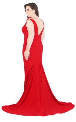 Style 66810 Mac Duggal Red Size 16 Train Prom Mermaid Dress on Queenly