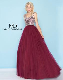 Style 66332 Mac Duggal Red Size 16 Tall Height Burgundy Ball gown on Queenly