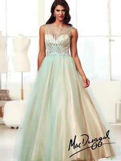 Style 48105 Mac Duggal Blue Size 10 Sequin Jewelled Pageant Tall Height Ball gown on Queenly