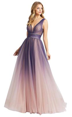 Style 20221 Mac Duggal Purple Size 12 Ombre Tall Height Ball gown on Queenly
