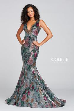 Style Cl12101 Colette - Mon Cheri Multicolor Size 6 Tall Height Silver Mermaid Dress on Queenly