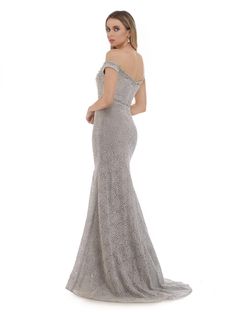 Style 16327 Morrell Maxie Silver Size 14 Prom Train Mermaid Dress on Queenly
