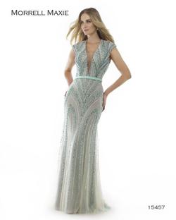 Style 15457 Morrell Maxie Green Size 6 Tall Height Fully-beaded Prom Straight Dress on Queenly