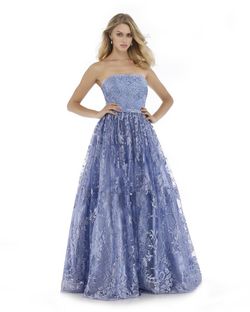 Style 15963 Morrell Maxie Blue Size 8 Pageant Prom Tall Height Ball gown on Queenly