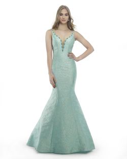 Style 15824 Morrell Maxie Blue Size 6 Turquoise Black Tie Military Mermaid Dress on Queenly