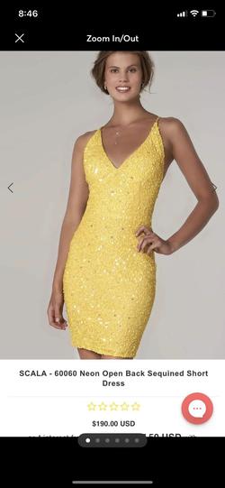 Scala Yellow Size 6 Fitted Cut Out Bodycon Straight Dress on Queenly