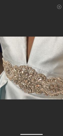 Fernando Wong Blue Size 2 Belt Cut Out Train Dress on Queenly