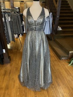 Style A9666 Dave and Johnny Black Size 12 Floor Length Plus Size Tall Height A-line Dress on Queenly